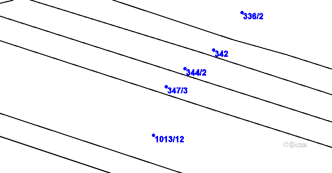 Parcela st. 347/3 v KÚ Budišov, Katastrální mapa