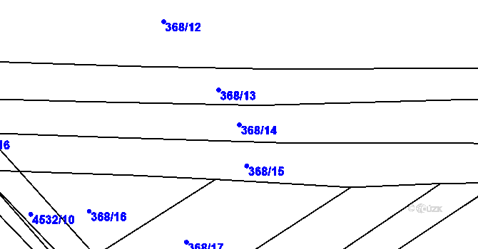 Parcela st. 368/14 v KÚ Budišov, Katastrální mapa