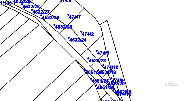 Parcela st. 474/8 v KÚ Budišov, Katastrální mapa