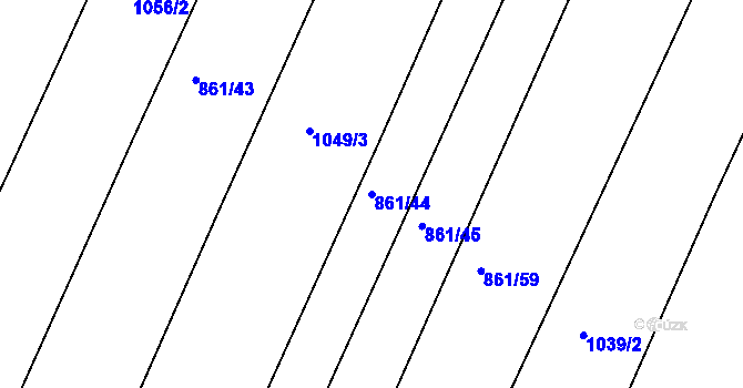 Parcela st. 861/44 v KÚ Budišov, Katastrální mapa