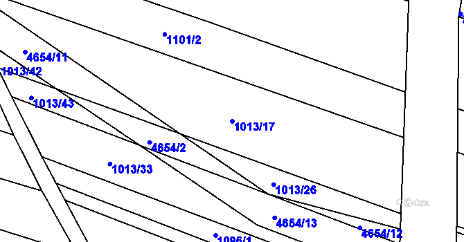Parcela st. 1013/17 v KÚ Budišov, Katastrální mapa