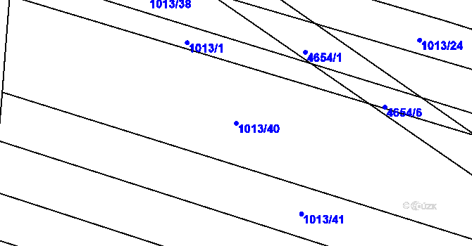 Parcela st. 1013/40 v KÚ Budišov, Katastrální mapa