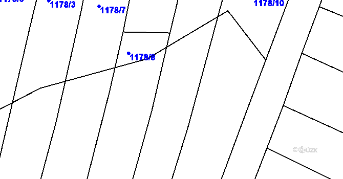 Parcela st. 1222/9 v KÚ Budišov, Katastrální mapa