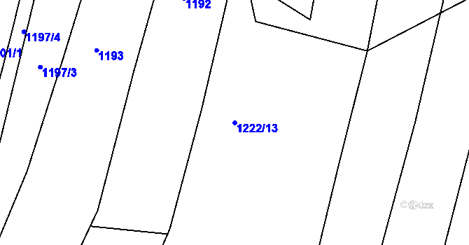 Parcela st. 1222/13 v KÚ Budišov, Katastrální mapa