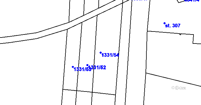 Parcela st. 1331/54 v KÚ Budišov, Katastrální mapa