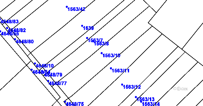 Parcela st. 1563/10 v KÚ Budišov, Katastrální mapa