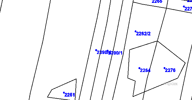 Parcela st. 2390/4 v KÚ Budišov, Katastrální mapa