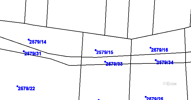 Parcela st. 2579/15 v KÚ Budišov, Katastrální mapa