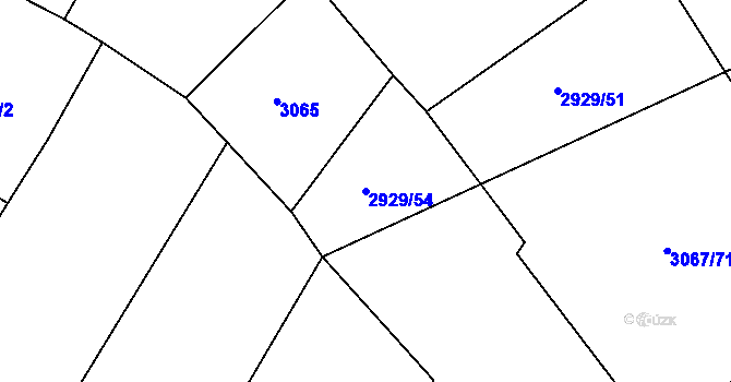 Parcela st. 2929/54 v KÚ Budišov, Katastrální mapa