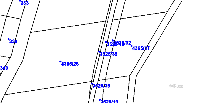 Parcela st. 3525/35 v KÚ Budišov, Katastrální mapa