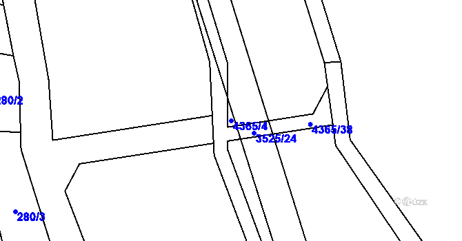 Parcela st. 4365/4 v KÚ Budišov, Katastrální mapa