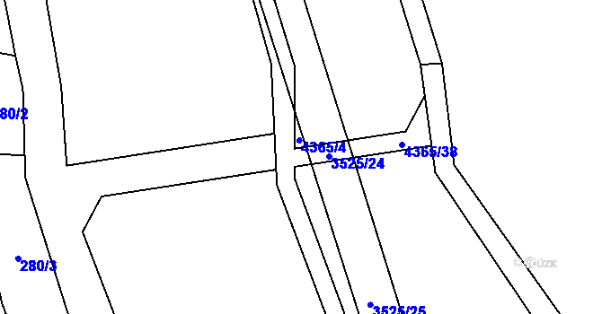Parcela st. 4365/5 v KÚ Budišov, Katastrální mapa