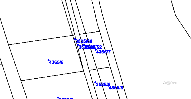 Parcela st. 4365/7 v KÚ Budišov, Katastrální mapa