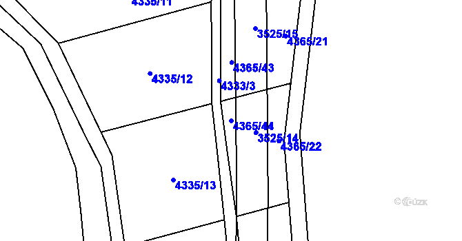 Parcela st. 4365/44 v KÚ Budišov, Katastrální mapa