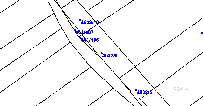 Parcela st. 4532/6 v KÚ Budišov, Katastrální mapa