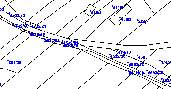 Parcela st. 4532/46 v KÚ Budišov, Katastrální mapa