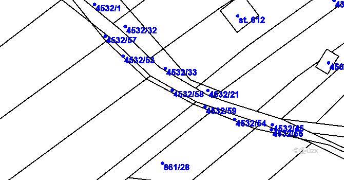 Parcela st. 4532/58 v KÚ Budišov, Katastrální mapa