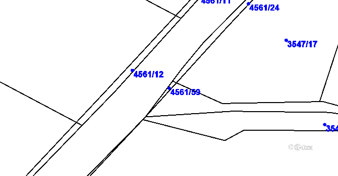 Parcela st. 4561/59 v KÚ Budišov, Katastrální mapa