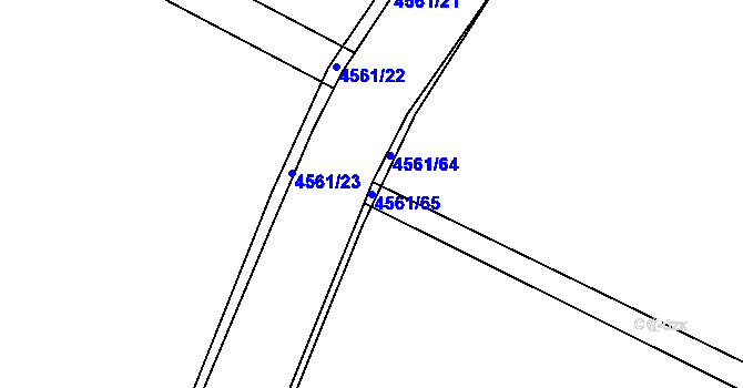 Parcela st. 4561/65 v KÚ Budišov, Katastrální mapa