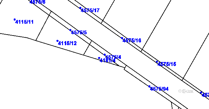 Parcela st. 4575/4 v KÚ Budišov, Katastrální mapa