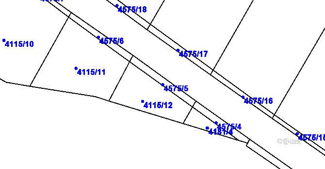 Parcela st. 4575/5 v KÚ Budišov, Katastrální mapa