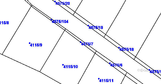 Parcela st. 4575/7 v KÚ Budišov, Katastrální mapa