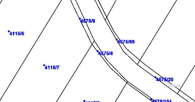 Parcela st. 4575/8 v KÚ Budišov, Katastrální mapa