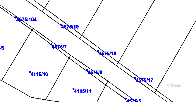 Parcela st. 4575/18 v KÚ Budišov, Katastrální mapa