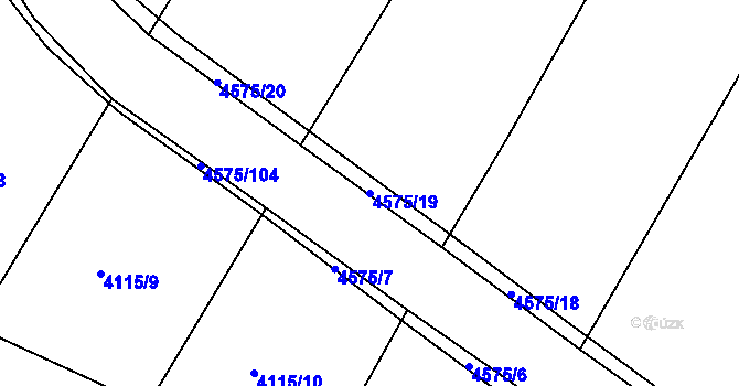 Parcela st. 4575/19 v KÚ Budišov, Katastrální mapa