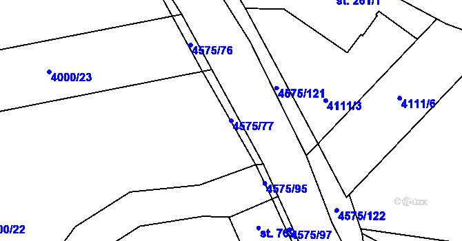 Parcela st. 4575/77 v KÚ Budišov, Katastrální mapa