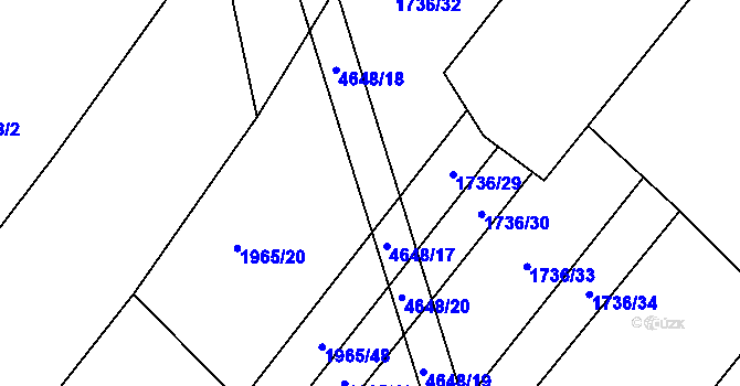 Parcela st. 4648/16 v KÚ Budišov, Katastrální mapa