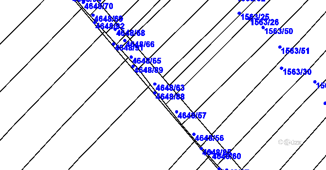 Parcela st. 4648/62 v KÚ Budišov, Katastrální mapa