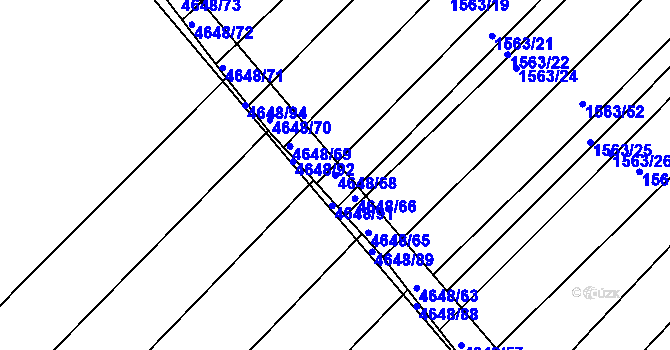 Parcela st. 4648/68 v KÚ Budišov, Katastrální mapa