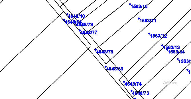 Parcela st. 4648/75 v KÚ Budišov, Katastrální mapa