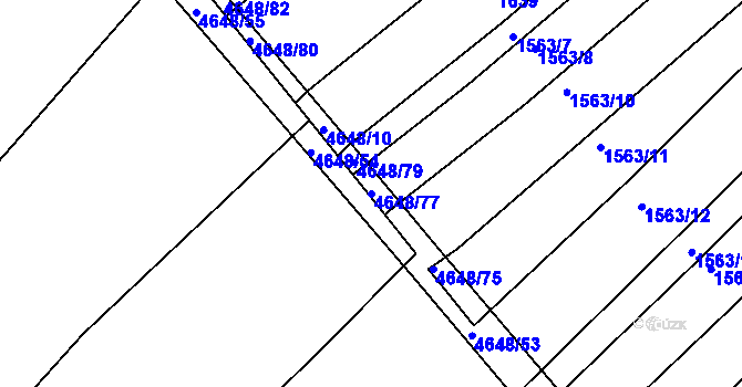 Parcela st. 4648/77 v KÚ Budišov, Katastrální mapa