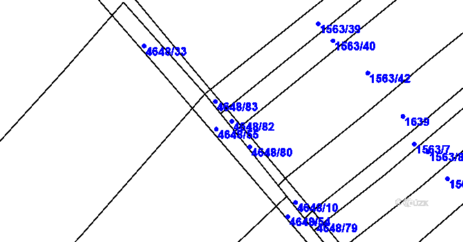 Parcela st. 4648/82 v KÚ Budišov, Katastrální mapa