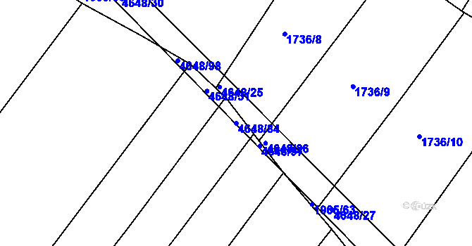 Parcela st. 4648/84 v KÚ Budišov, Katastrální mapa