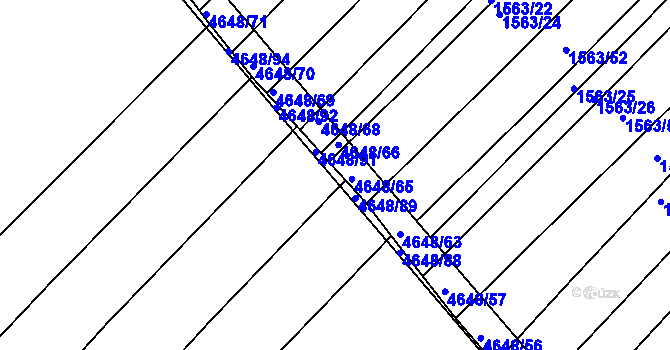 Parcela st. 4648/90 v KÚ Budišov, Katastrální mapa