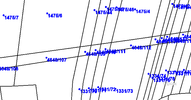 Parcela st. 4648/110 v KÚ Budišov, Katastrální mapa