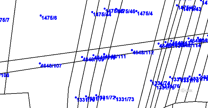 Parcela st. 4648/111 v KÚ Budišov, Katastrální mapa
