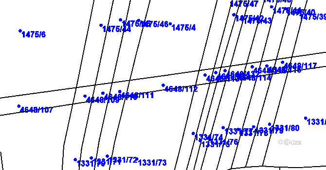 Parcela st. 4648/112 v KÚ Budišov, Katastrální mapa