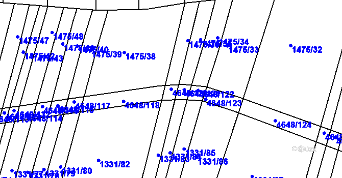 Parcela st. 4648/120 v KÚ Budišov, Katastrální mapa