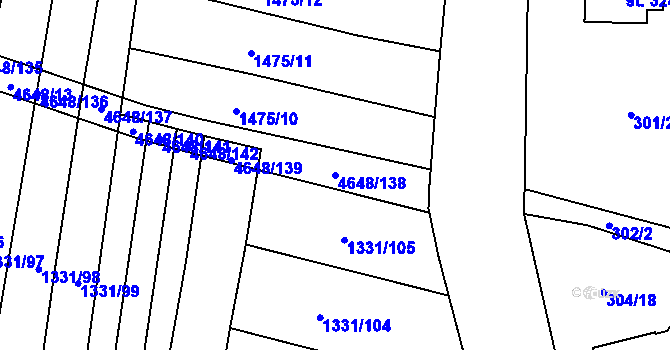 Parcela st. 4648/138 v KÚ Budišov, Katastrální mapa
