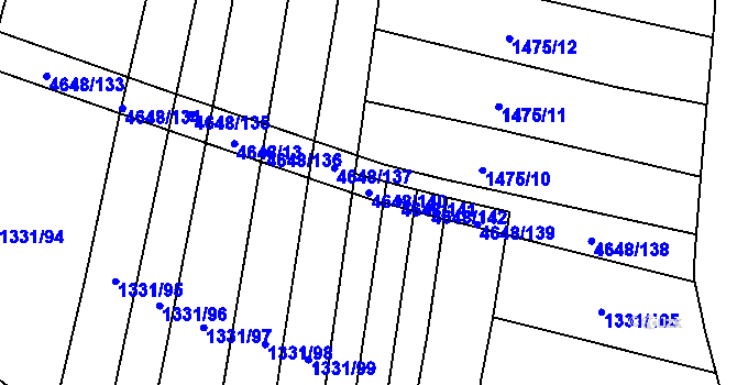 Parcela st. 4648/140 v KÚ Budišov, Katastrální mapa