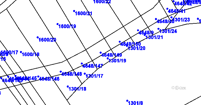 Parcela st. 4648/149 v KÚ Budišov, Katastrální mapa