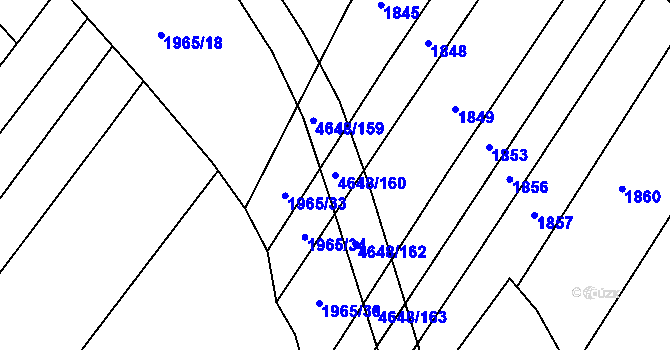 Parcela st. 4648/160 v KÚ Budišov, Katastrální mapa