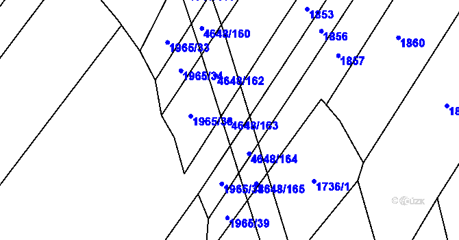 Parcela st. 4648/163 v KÚ Budišov, Katastrální mapa