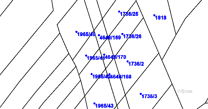 Parcela st. 4648/170 v KÚ Budišov, Katastrální mapa
