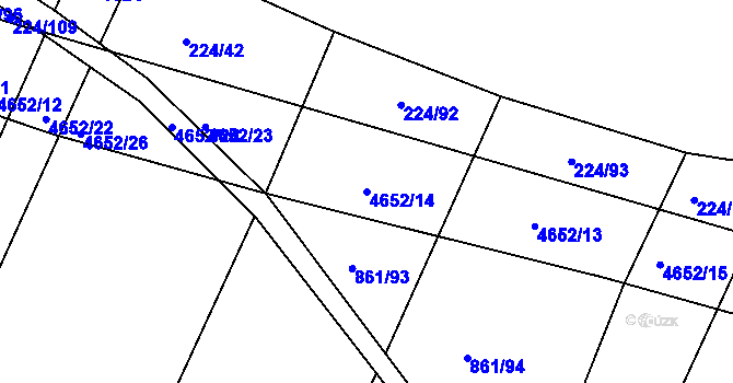 Parcela st. 4652/14 v KÚ Budišov, Katastrální mapa