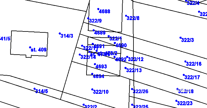 Parcela st. 478/7 v KÚ Budišov, Katastrální mapa